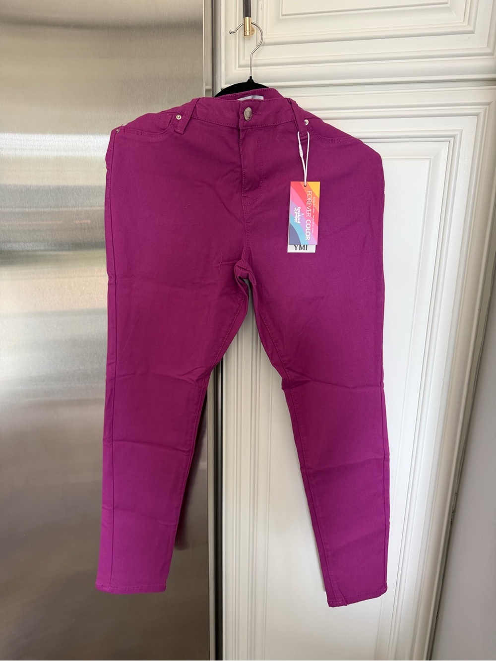 YMI Mid Rise Skinny Jeans | XL | Magenta Purple | Forever Color x Freckled Poppy